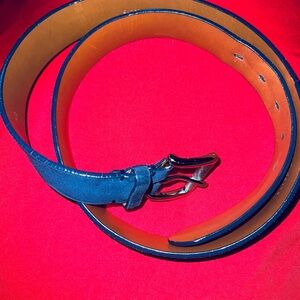 Men’s Ralph Lauren Purple Label Blue Suede Belt